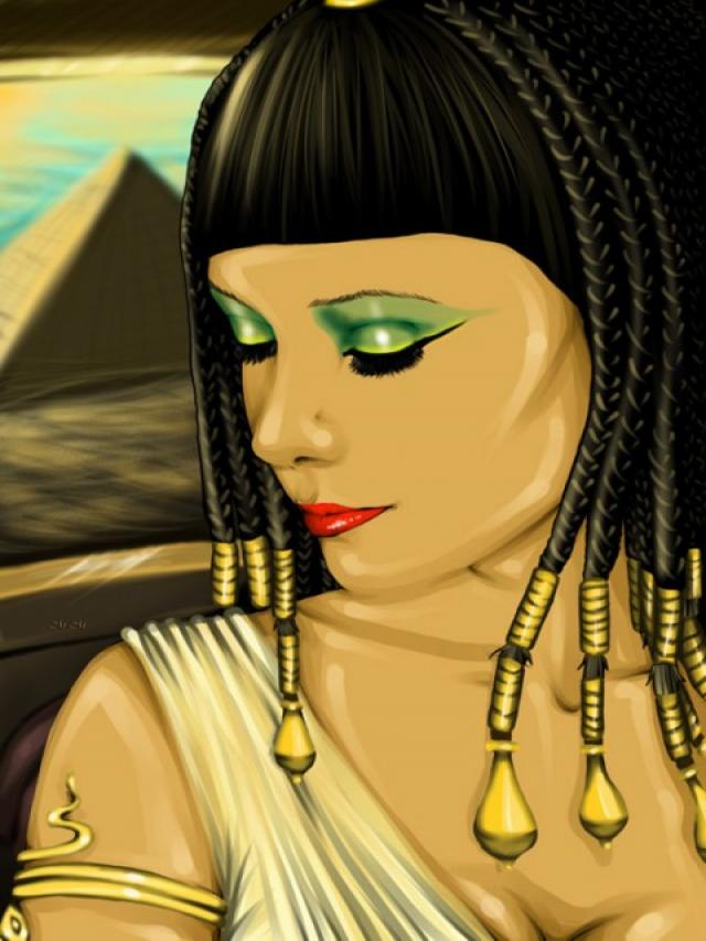 Mujer egipcia maquillada.